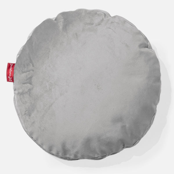 Cuscino Rotondo 50cm - Velluto Argento 01