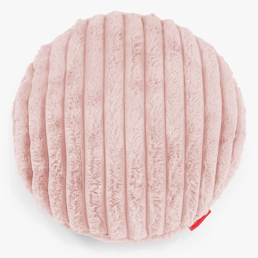 Fodera per Cuscino Rotondo 50cm - Velluto Felpato Ultra Morbido Rosa Antico 01