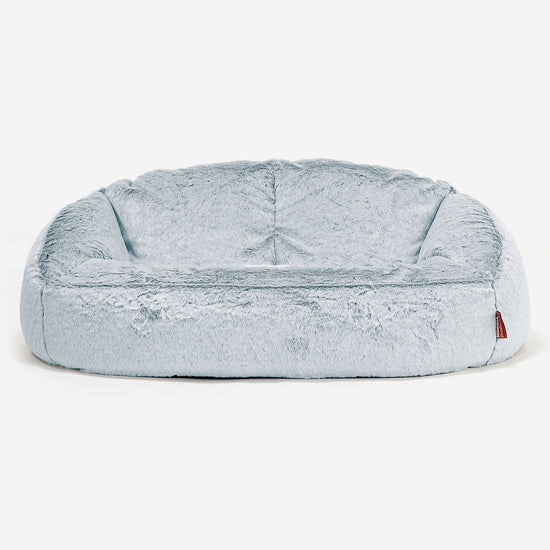 Divano a Sacco Bubble - Eco-pelliccia di Coniglio Azzurro Polver 01
