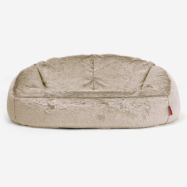 Divano a Sacco Bubble - Eco-pelliccia di Coniglio Marrone dorato 01