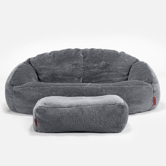 Divano a Sacco Bubble - Eco-pelliccia Orsacchiotto Grigio scuro 02