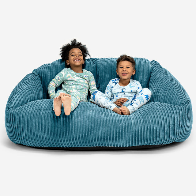 Divano a Sacco Gigante Bubble per Bambini 3-14 anni - Velluto a Coste Egeo Blu 01