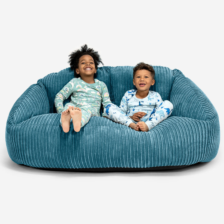 Divano a Sacco Gigante Bubble per Bambini 3-14 anni - Velluto a Coste Egeo Blu 01