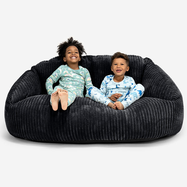 Divano a Sacco Gigante Bubble per Bambini 2-14 anni - Corda Classica Nero 01