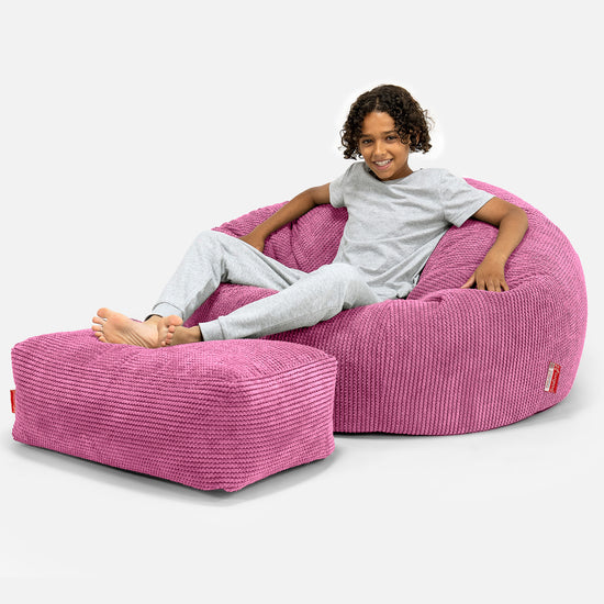 Divano a Sacco per Bambini 6-14 anni - Pompon Rosa 01