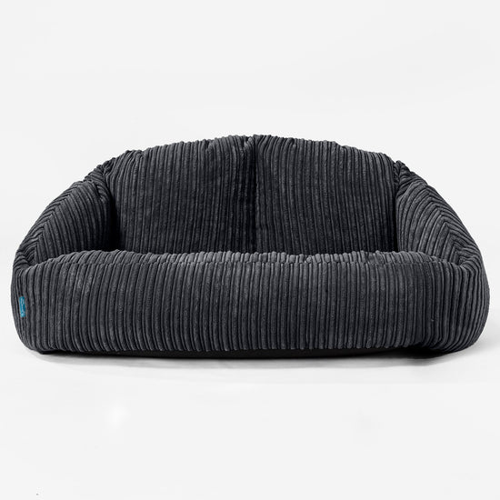 Divano a Sacco per Bambini Bubble - Velluto a Coste Nero 01