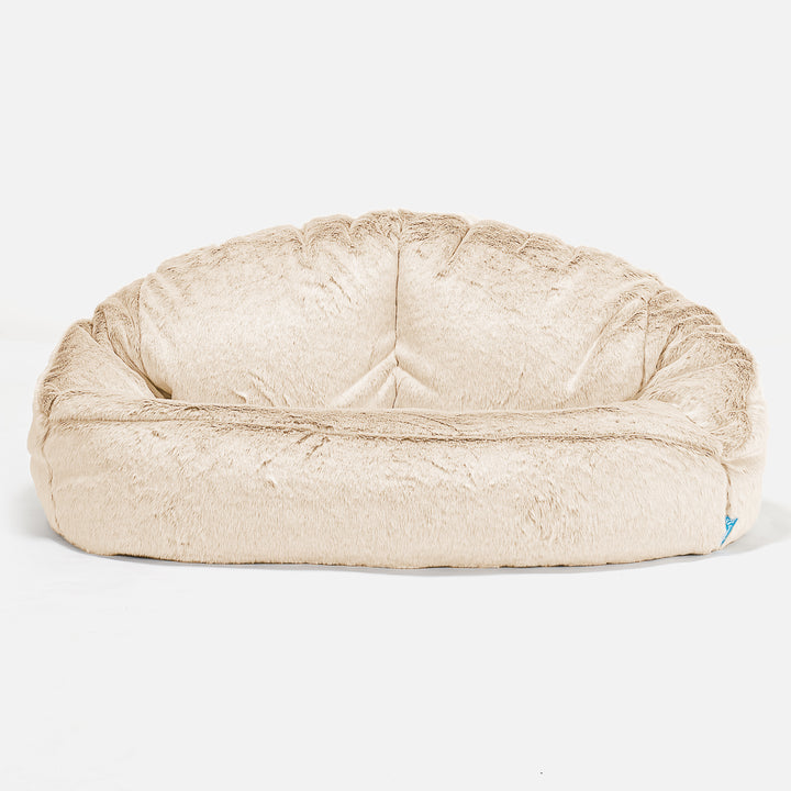 Divano a Sacco per Bambini Bubble - Eco-pelliccia di Coniglio Bianco 01