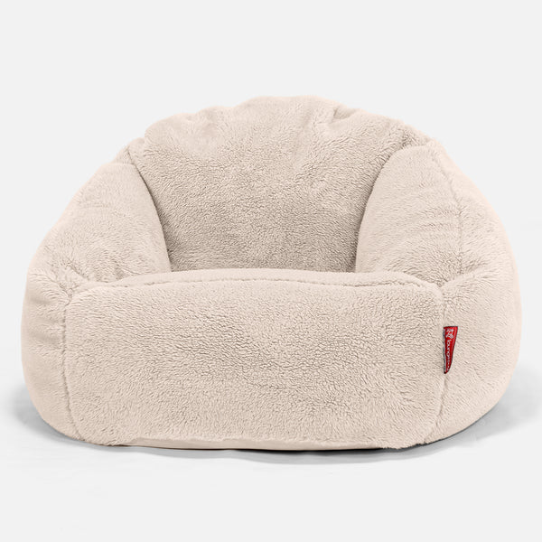 Poltrona a Sacco Bubble - Eco-pelliccia Orsacchiotto Panna 01