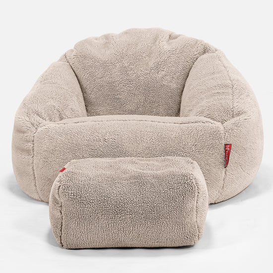 Poltrona a Sacco Bubble - Eco-pelliccia Orsacchiotto Visone 02