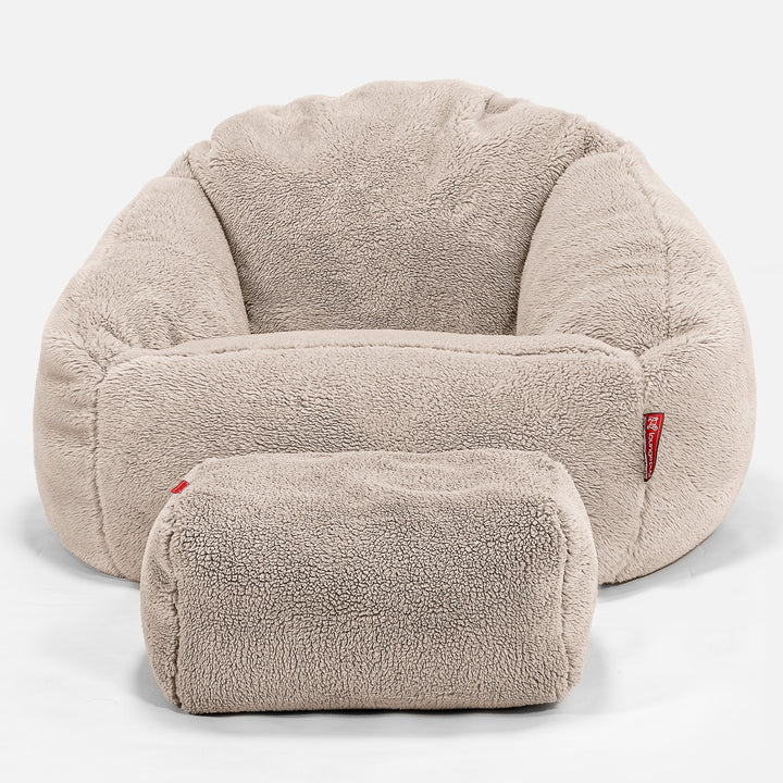 Poltrona a Sacco Bubble - Eco-pelliccia Orsacchiotto Visone 02