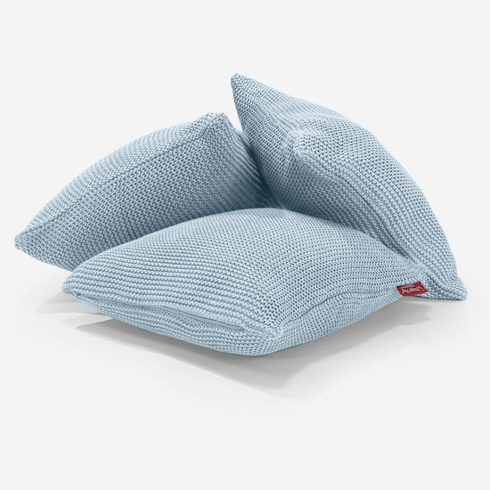 Cuscino 47 x 47cm - Puro Cotone Ellos Blu nebbioso 03