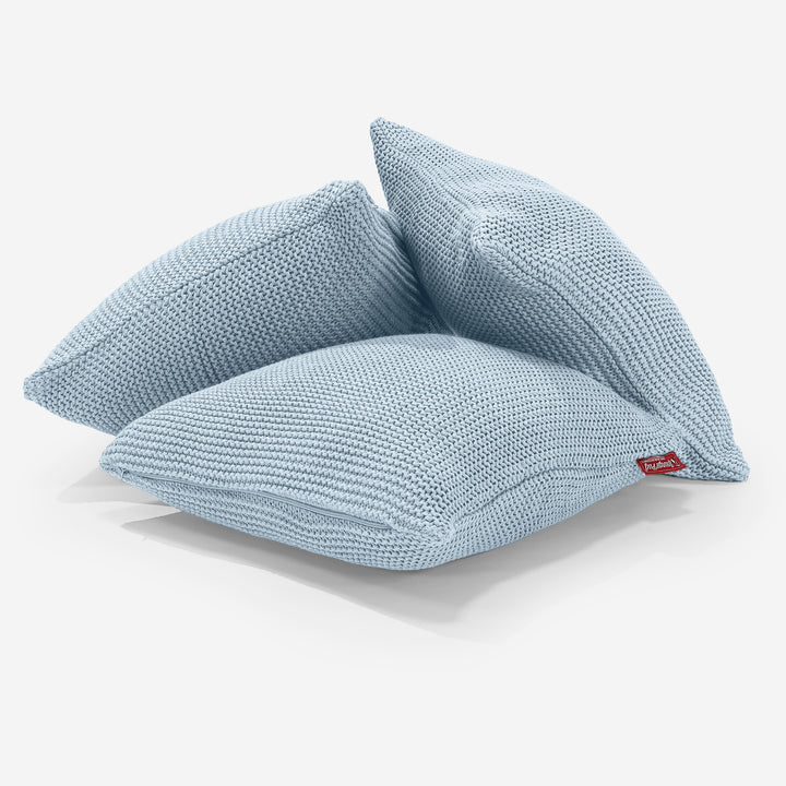 Cuscino 47 x 47cm - Puro Cotone Ellos Blu nebbioso 03