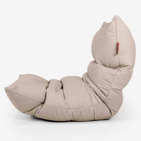 Lettino Pouf Sacco Eva - Pelle Vegana Avorio 02