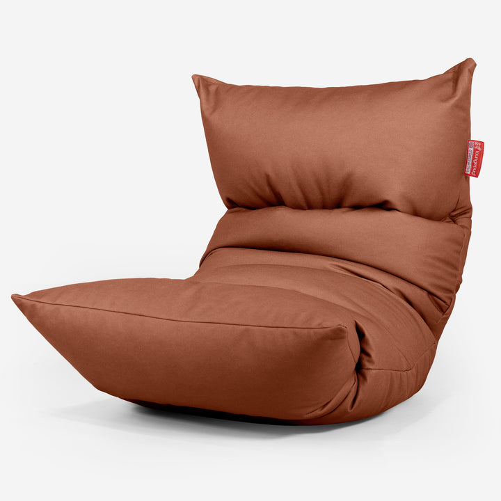 Lettino Pouf Sacco Eva - Pelle Vegana Castagno 01