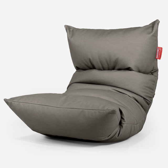 Lettino Pouf Sacco Eva - Pelle Vegana Grigio 01