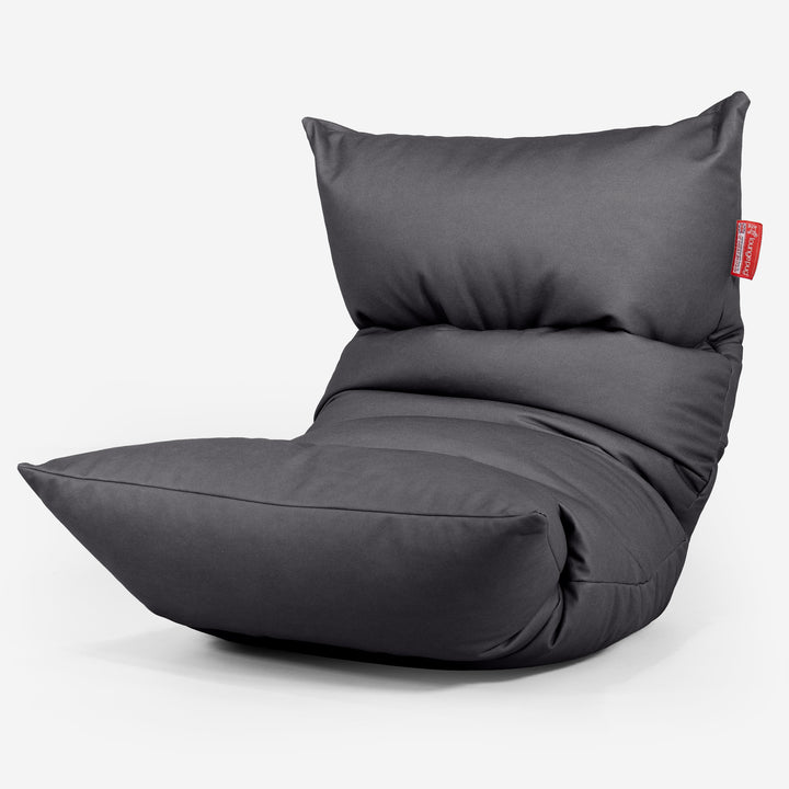 Lettino Pouf Sacco Eva - Pelle Vegana Nero 01