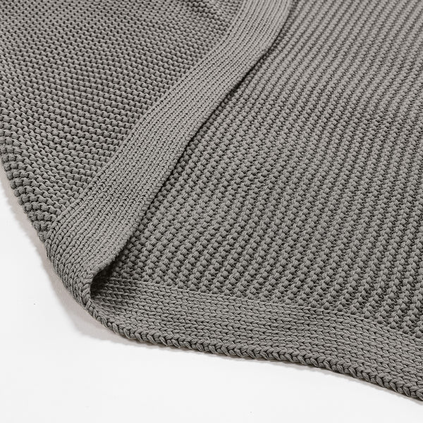 Coperta / Plaid - Ellos Lavorazione a maglia grossa Grigio Fabric Close-up Image