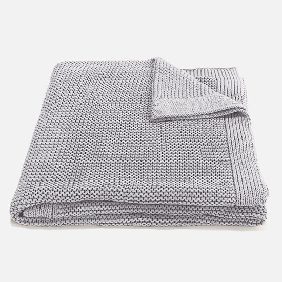 Coperta / Plaid - Puro Cotone Ellos Grigio Chiaro 01