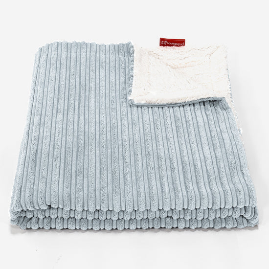 Plaid / Coperta Sherpa - Velluto a Coste Bebè Blu 01