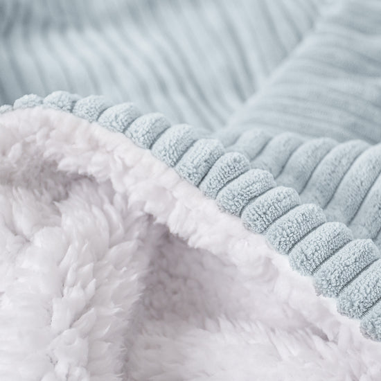 Plaid / Coperta Sherpa - Velluto a Coste Bebè Blu 04