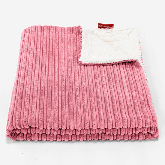 Plaid / Coperta Sherpa - Velluto a Coste Corallo 01