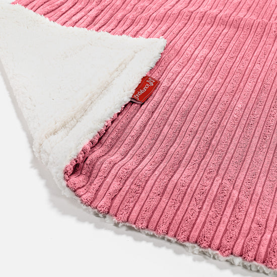 Plaid / Coperta Sherpa - Velluto a Coste Corallo 02