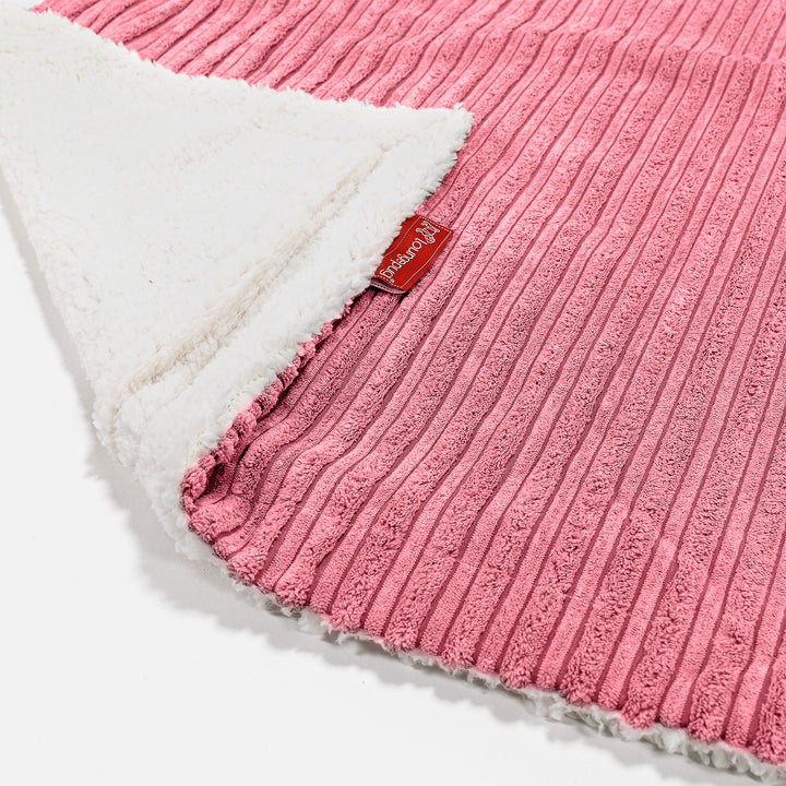 Plaid / Coperta Sherpa - Velluto a Coste Corallo 02
