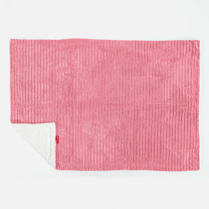 Plaid / Coperta Sherpa - Velluto a Coste Corallo 03
