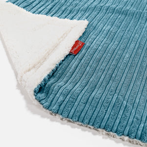 Plaid / Coperta Sherpa - Velluto a Coste Egeo Blu