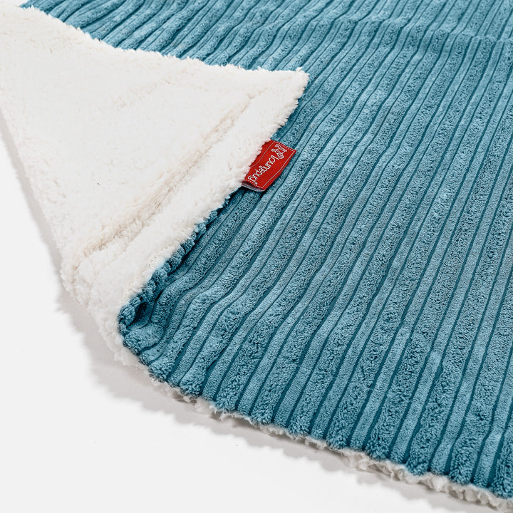 Plaid / Coperta Sherpa - Velluto a Coste Egeo Blu 02