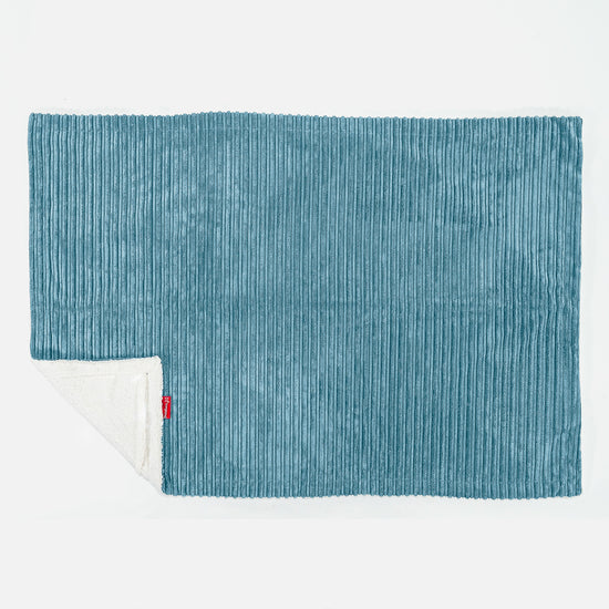 Plaid / Coperta Sherpa - Velluto a Coste Egeo Blu 03