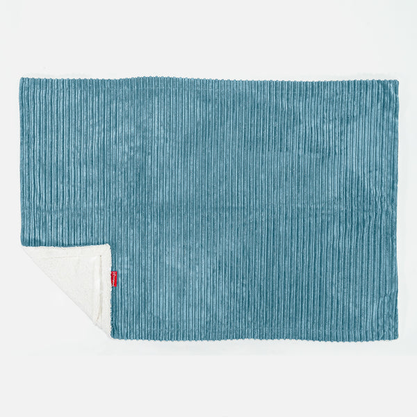 Plaid / Coperta Sherpa - Velluto a Coste Egeo Blu 02