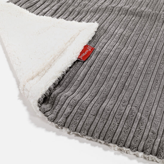 Plaid / Coperta Sherpa - Velluto a Coste Grafite 02