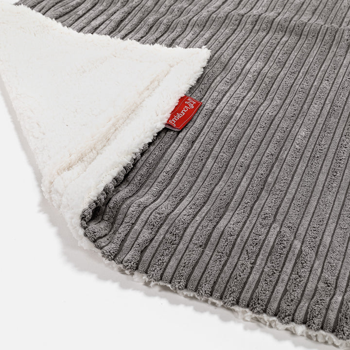 Plaid / Coperta Sherpa - Velluto a Coste Grafite 02