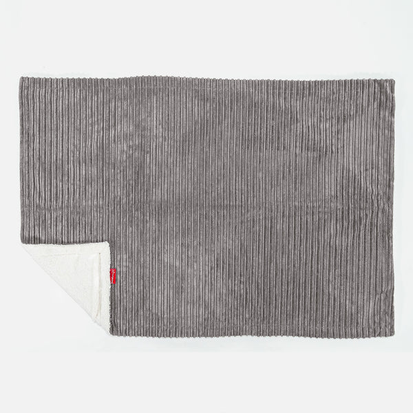 Plaid / Coperta Sherpa - Velluto a Coste Grafite 02