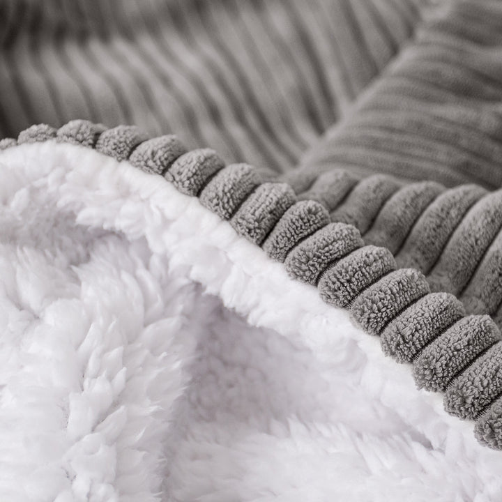 Plaid / Coperta Sherpa - Velluto a Coste Grafite 04