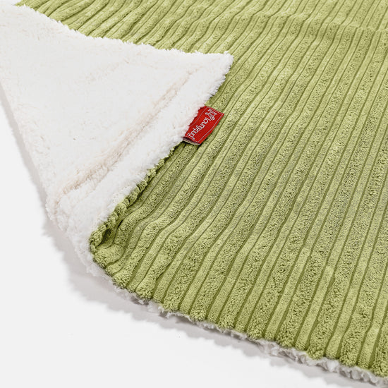 Plaid / Coperta Sherpa - Velluto a Coste Lime 02