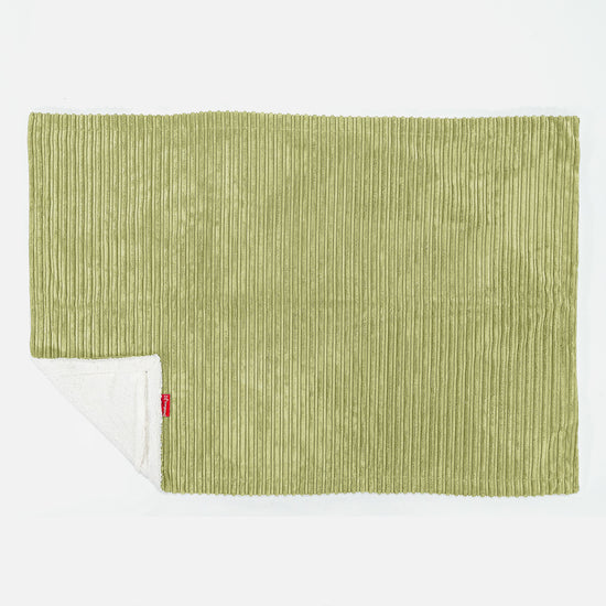 Plaid / Coperta Sherpa - Velluto a Coste Lime 03