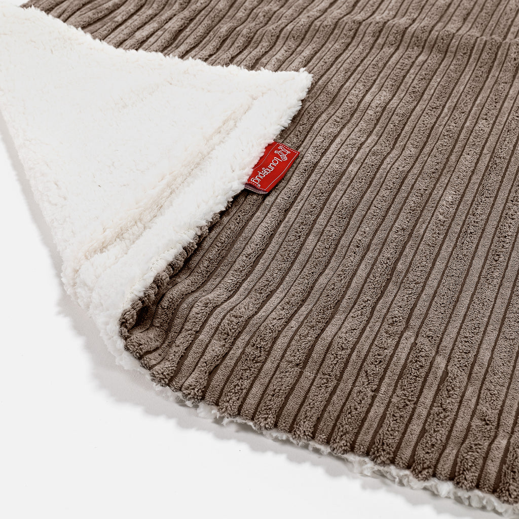 Plaid / Coperta Sherpa - Velluto a Coste Moca 02