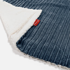 Plaid / Coperta Sherpa - Velluto a Coste Navy