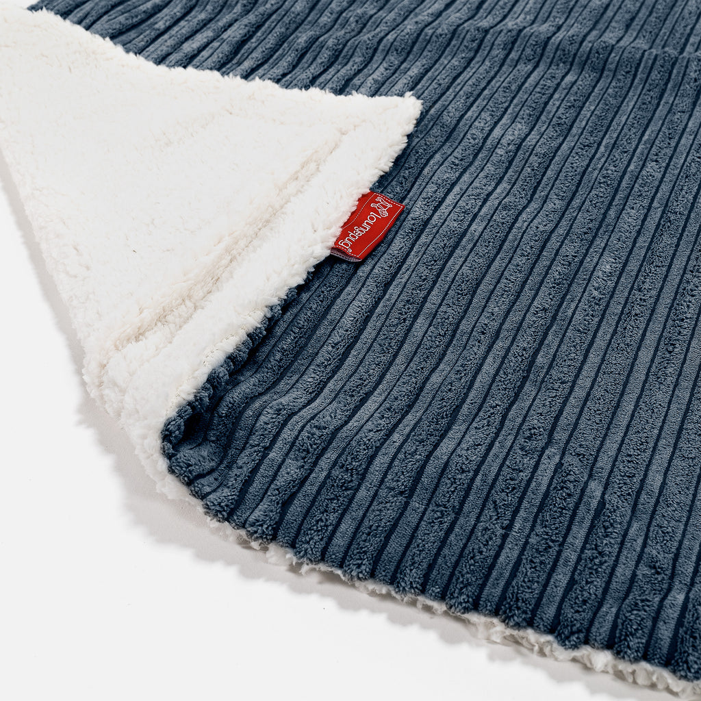 Plaid / Coperta Sherpa - Velluto a Coste Navy 02