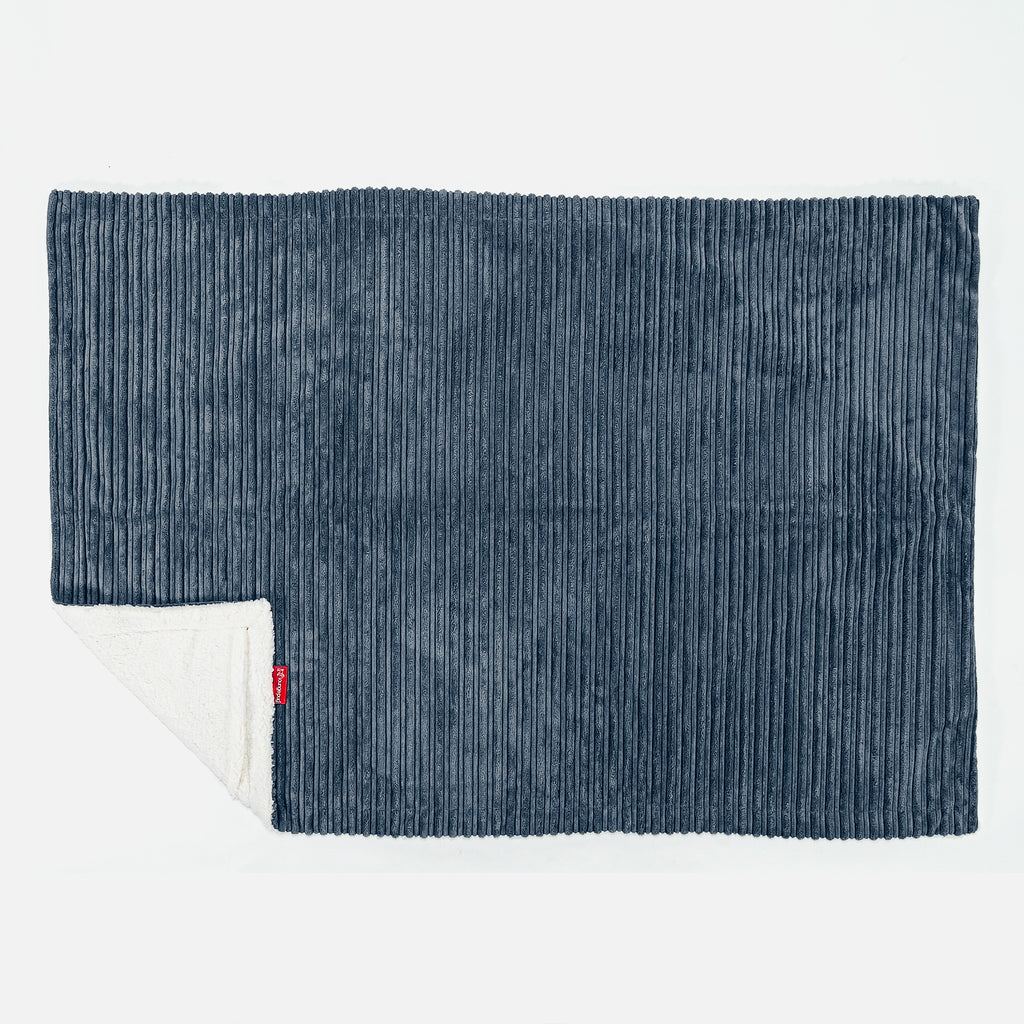 Plaid / Coperta Sherpa - Velluto a Coste Navy 03