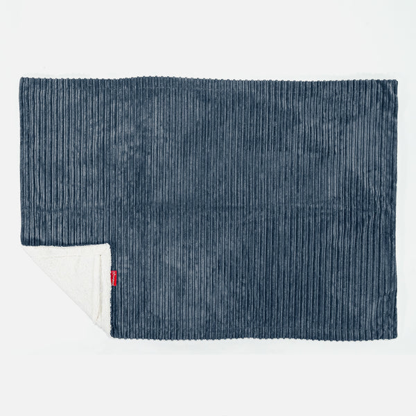 Plaid / Coperta Sherpa - Velluto a Coste Navy 01