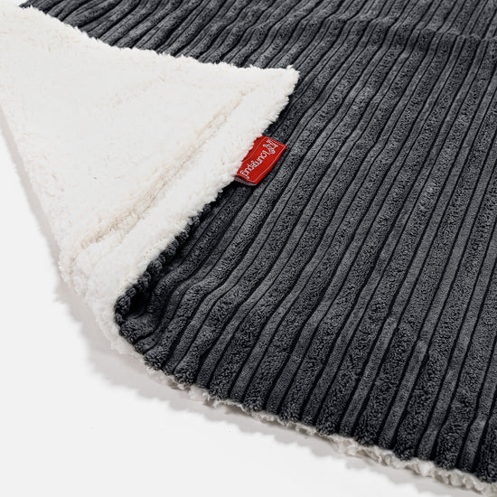 Plaid / Coperta Sherpa - Velluto a Coste Nero 02