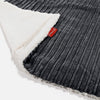 Plaid / Coperta Sherpa - Velluto a Coste Nero 02