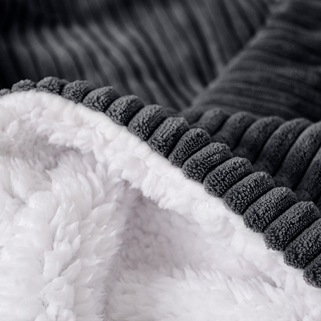 Plaid / Coperta Sherpa - Corda Classica Nero 04