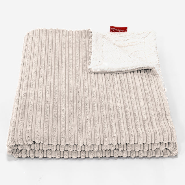 Plaid / Coperta Sherpa - Velluto a Coste Avorio 01