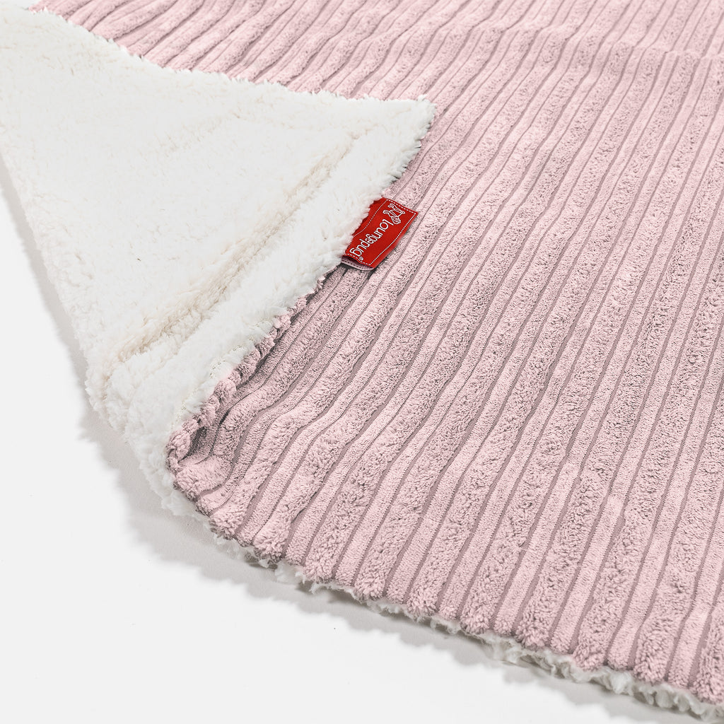 Plaid / Coperta Sherpa - Velluto a Coste Rosa Cipria 02