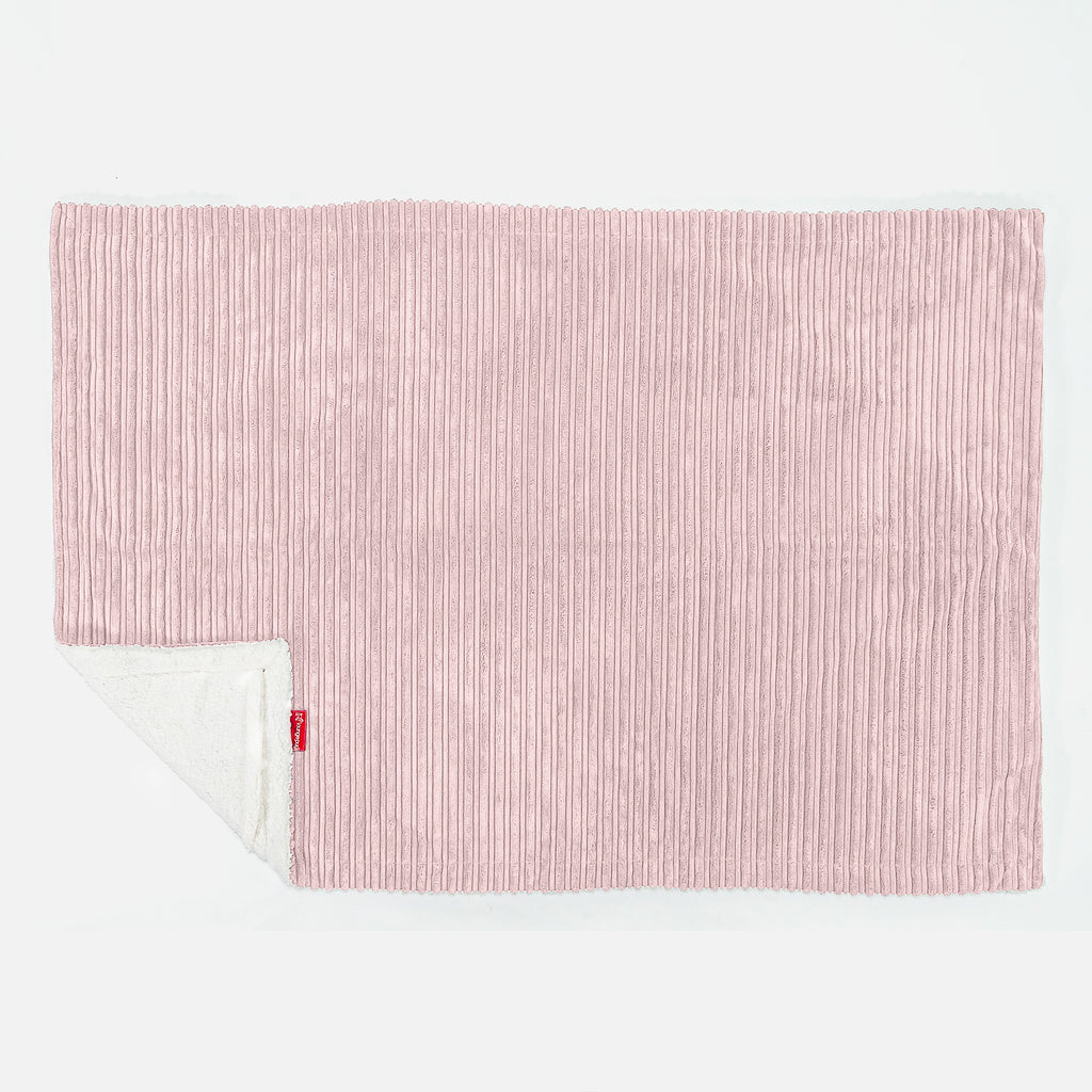 Plaid / Coperta Sherpa - Velluto a Coste Rosa Cipria 03