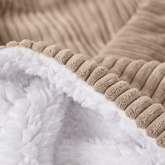 Plaid / Coperta Sherpa - Velluto a Coste Sabbi 04